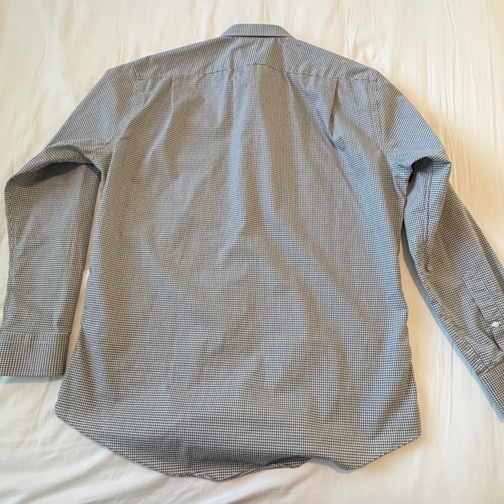 ❌❌SOLD❌❌Nordstrom Mens Shop Trim Fit Non Iron Check Dress Shirt 16.5 34 35 - Picture 9 of 10